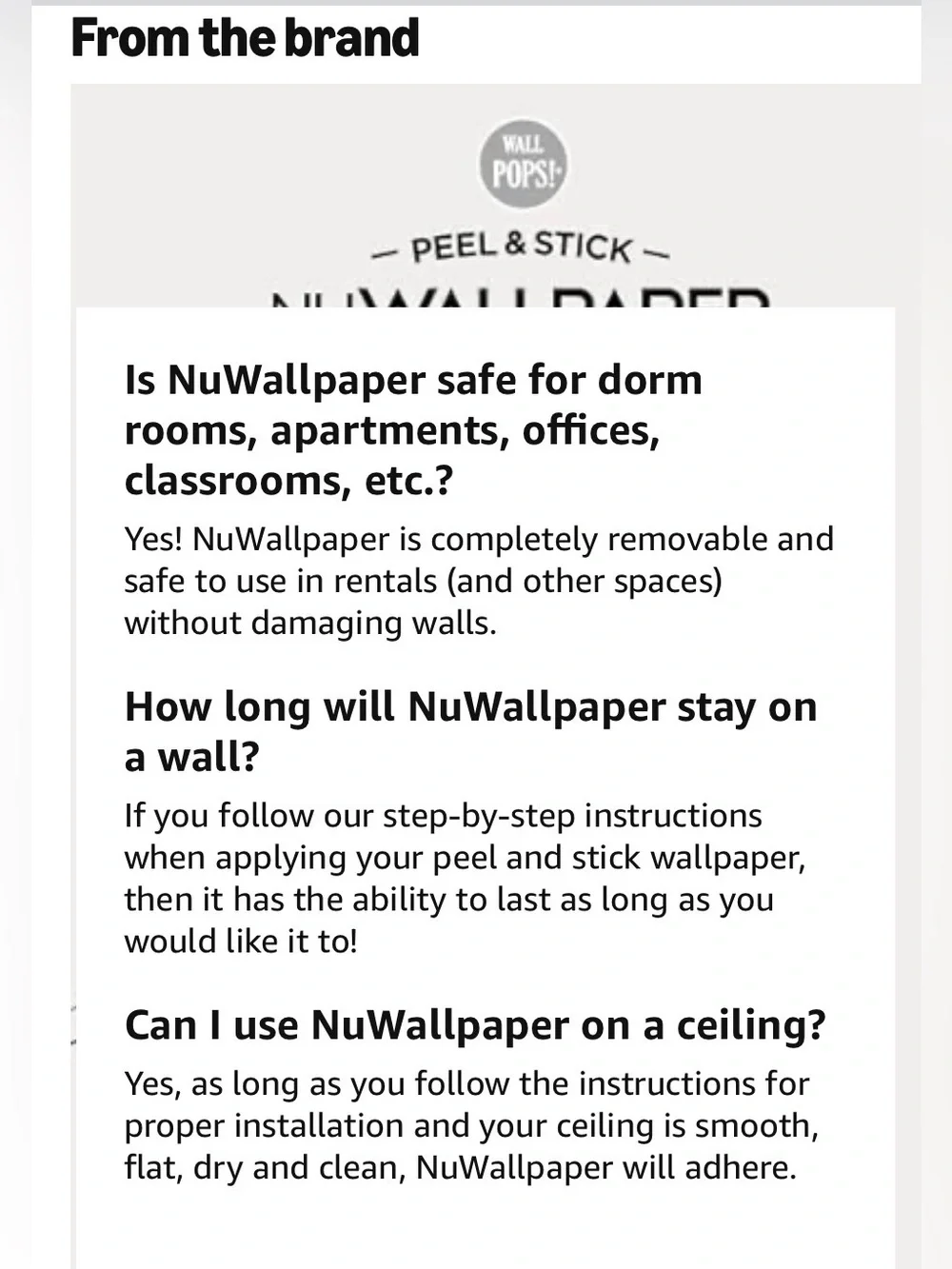 WALL POPS! NUWALLPAPER Peel & Stick Model: NU2873 Grey Poplin Texture NWT
